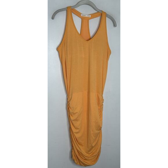 Athleta Scrunch Sides Bright Orange Built in Bra Women's Dress Size Small - Picture 2 of 6